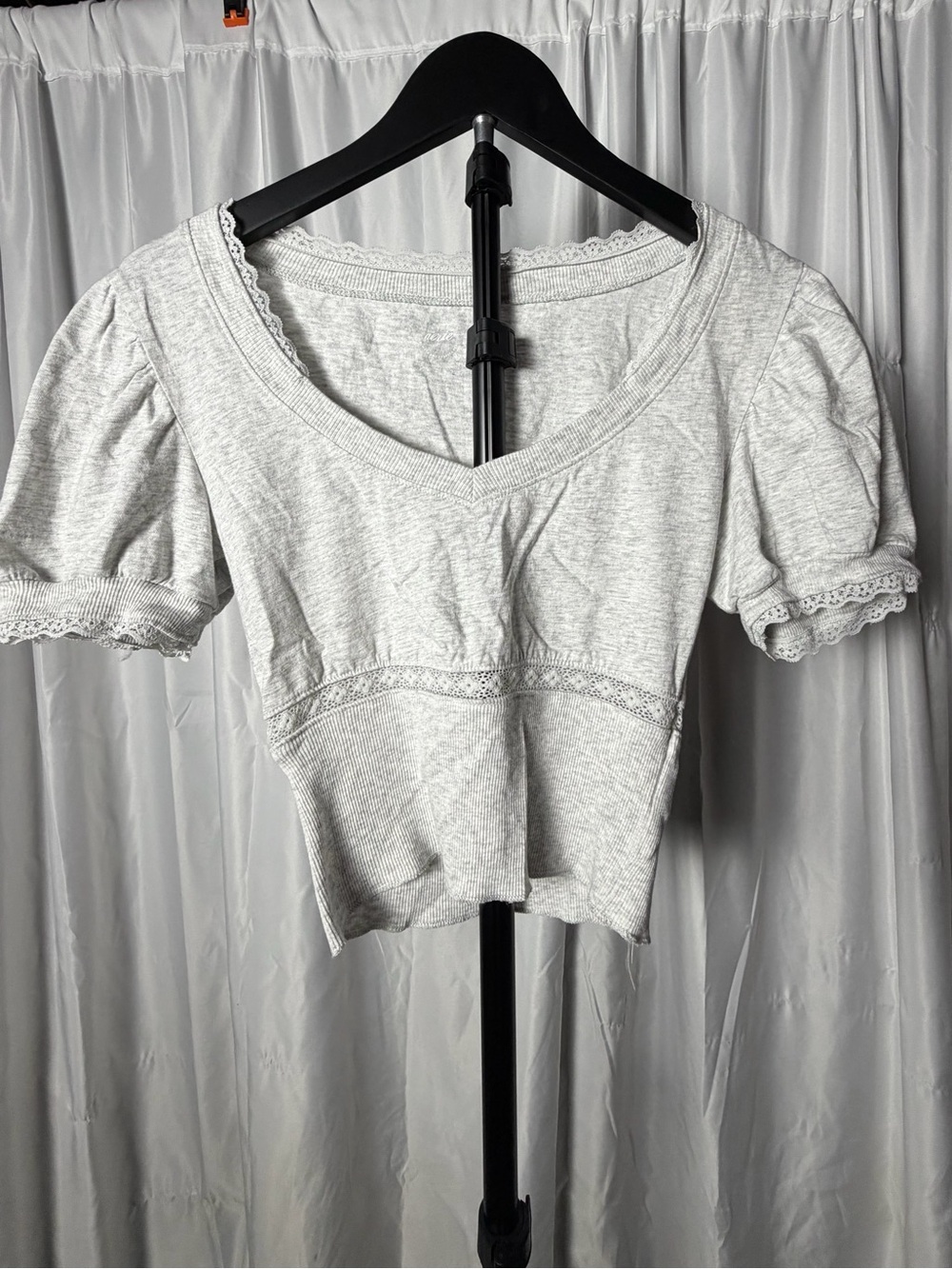 Aerie Real Good Lace Trim Crop Top – Size Small